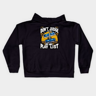 “Blues Unleashed: ‘Don’t Judge My Playlist’ Artistry Kids Hoodie